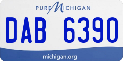 MI license plate DAB6390