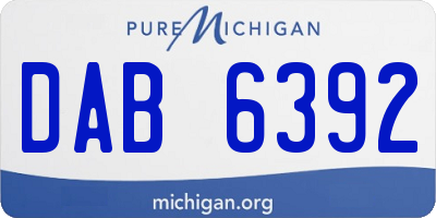 MI license plate DAB6392