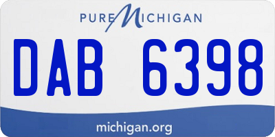 MI license plate DAB6398