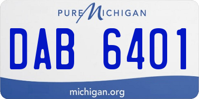 MI license plate DAB6401