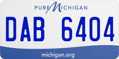 MI license plate DAB6404