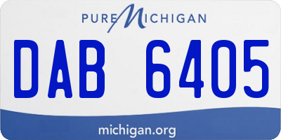 MI license plate DAB6405