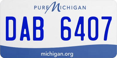 MI license plate DAB6407