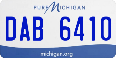 MI license plate DAB6410