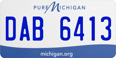 MI license plate DAB6413