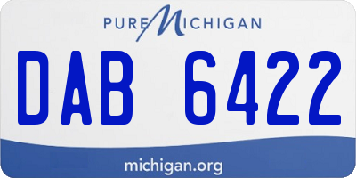 MI license plate DAB6422