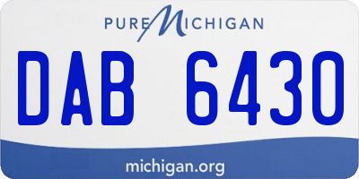 MI license plate DAB6430