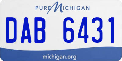 MI license plate DAB6431