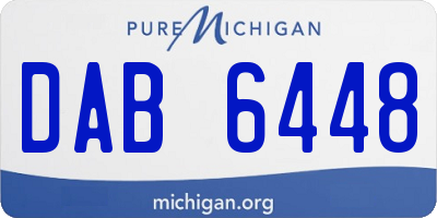 MI license plate DAB6448