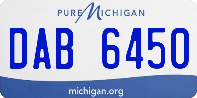 MI license plate DAB6450