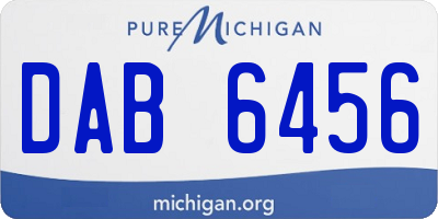 MI license plate DAB6456