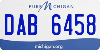 MI license plate DAB6458