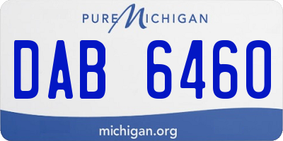 MI license plate DAB6460