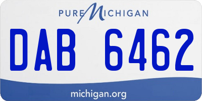 MI license plate DAB6462