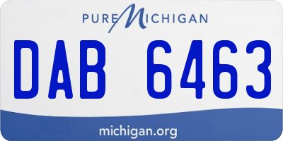 MI license plate DAB6463