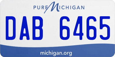 MI license plate DAB6465