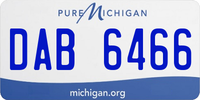 MI license plate DAB6466