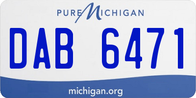 MI license plate DAB6471