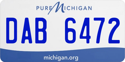 MI license plate DAB6472