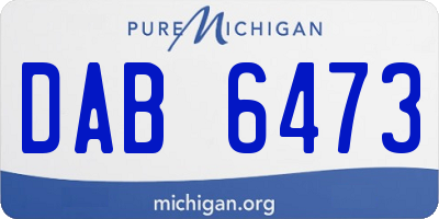 MI license plate DAB6473