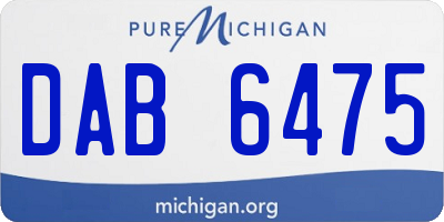 MI license plate DAB6475