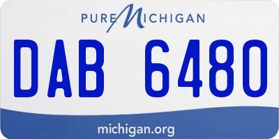 MI license plate DAB6480