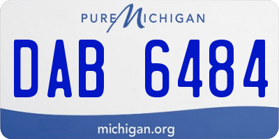 MI license plate DAB6484