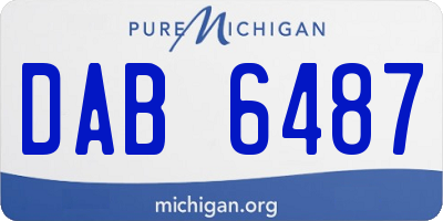 MI license plate DAB6487