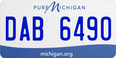 MI license plate DAB6490