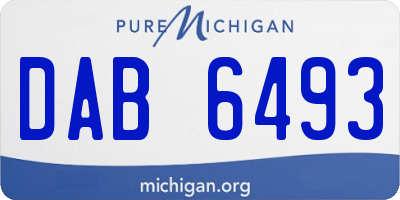 MI license plate DAB6493