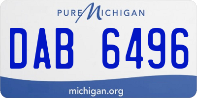 MI license plate DAB6496