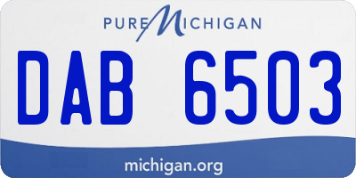 MI license plate DAB6503