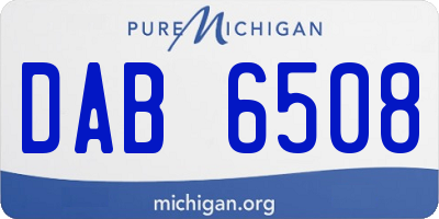 MI license plate DAB6508