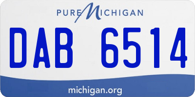 MI license plate DAB6514