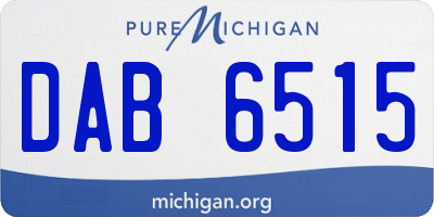 MI license plate DAB6515