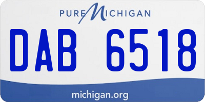 MI license plate DAB6518