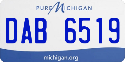 MI license plate DAB6519