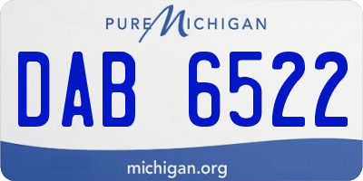 MI license plate DAB6522