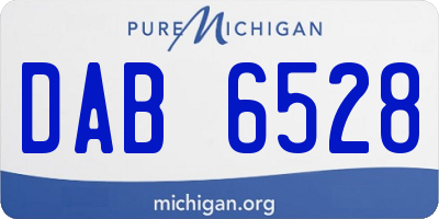 MI license plate DAB6528