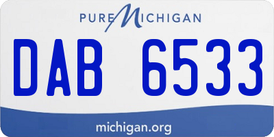 MI license plate DAB6533