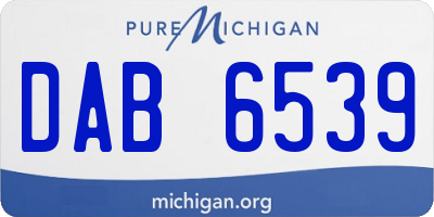 MI license plate DAB6539