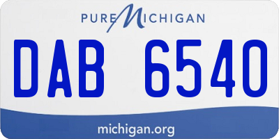 MI license plate DAB6540