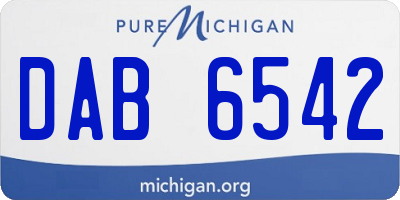 MI license plate DAB6542