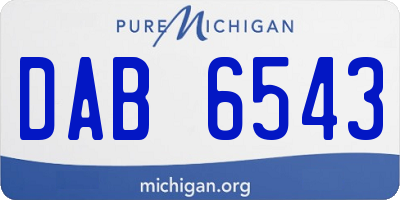 MI license plate DAB6543