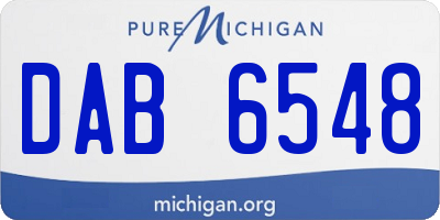 MI license plate DAB6548