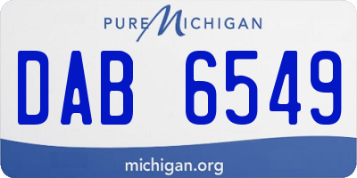 MI license plate DAB6549
