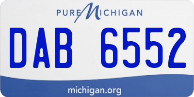 MI license plate DAB6552