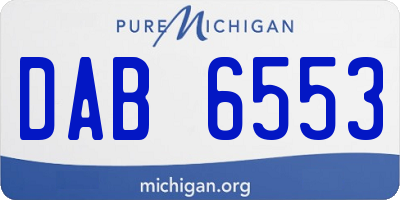 MI license plate DAB6553