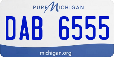 MI license plate DAB6555