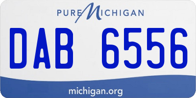 MI license plate DAB6556